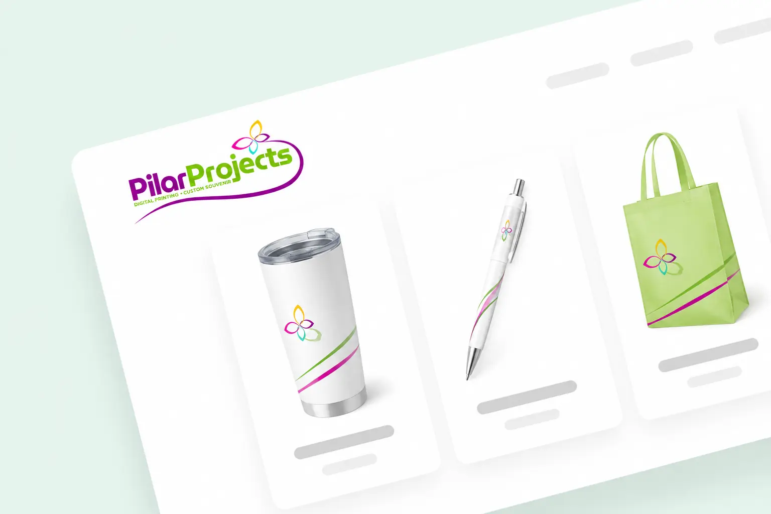 Pilih produk merchandise custom Pilar Projects