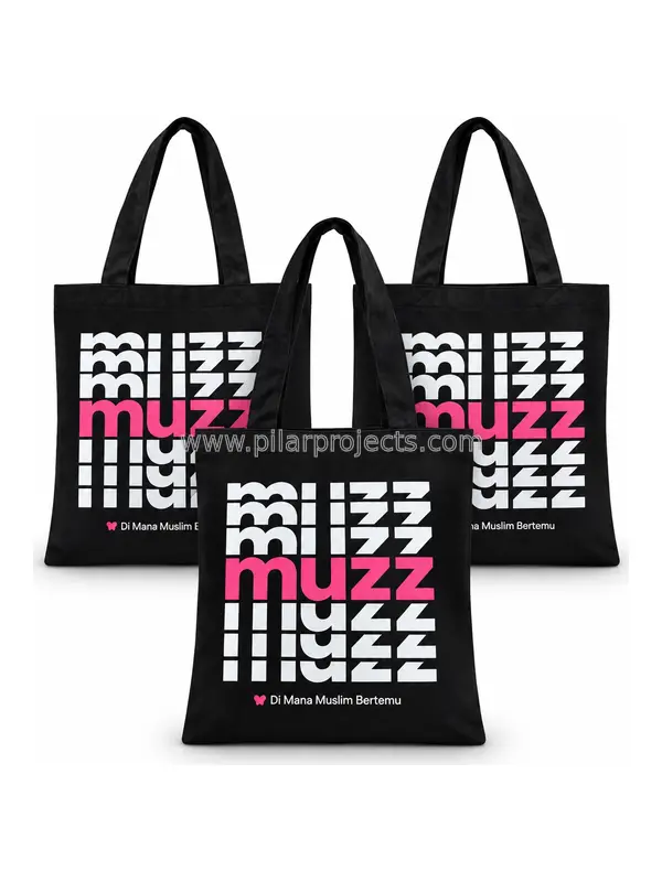 goodie bag custom hitam cetak logo