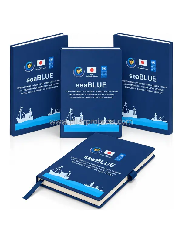 buku agenda hardcover custom biru