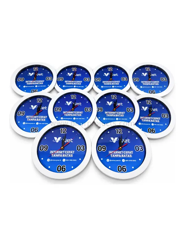 jam dinding custom warna biru