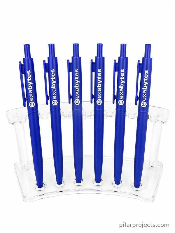pulpen custom plastik biru